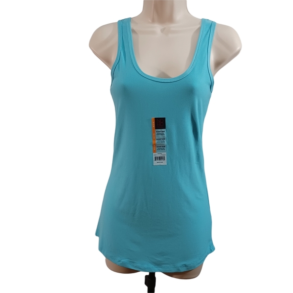 No Boundaries Tops - No Boundaries Scoop Tank Top  Sleeveless Women Neptune Blue Medium (7-9)